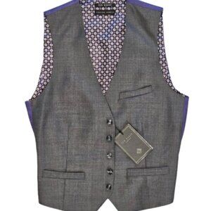 Ted Baker Men’s Gray Wool Suit Vest – Size 40R – Italian Fabric, NWT- New photos